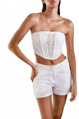 NEW CHARO RUIZ rory bustier top in ivory nelum